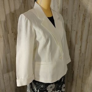 White linen and rayon jacket Est. 1946 sz L